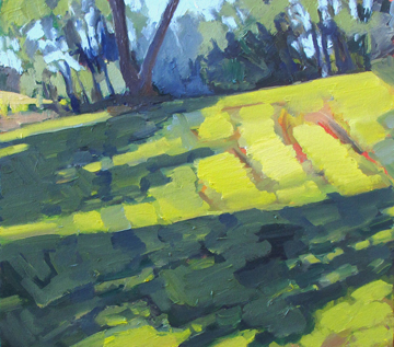 Oak Shadows and Mown Rows by Isabelle Abbot at Les Yeux du Monde Art Gallery