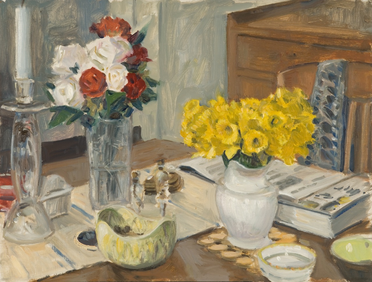 Roses and Daffodils by Richard Crozier at Les Yeux du Monde Art Gallery