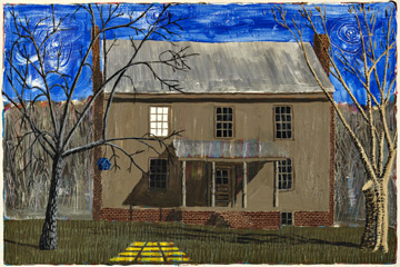 Two Houses at Night by John Borden Evans at Les Yeux du Monde Art Gallery