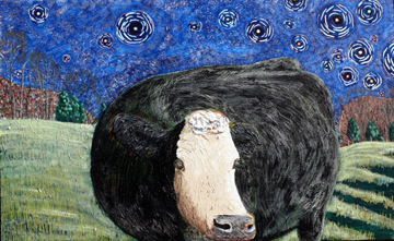 White faced Cow by John Borden Evans at Les Yeux du Monde Art Gallery