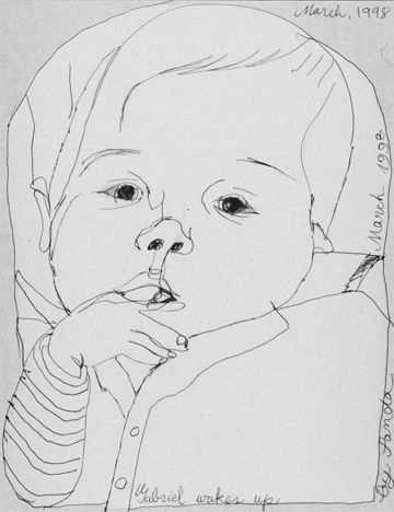 Gabriel, Ball Point Pen by Sanda Iliescu at Les Yeux du Monde Gallery