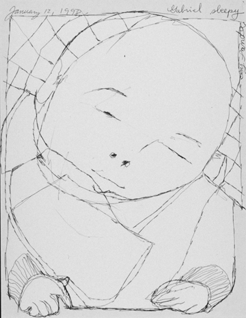 Gabriel, Ball Point Pen by Sanda Iliescu at Les Yeux du Monde Gallery