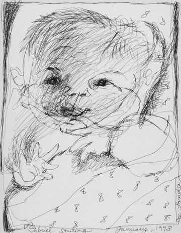 Gabriel, Ball Point Pen by Sanda Iliescu at Les Yeux du Monde Gallery