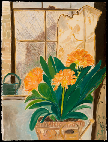 Orange in the Studio by Lou Jordan at Les Yeux du Monde Art Gallery