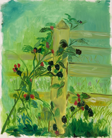 Grace's Blackberries, Victor's Fence by Lou Jordan at Les Yeux du Monde Art Gallery