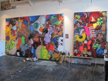 Megan Marlatt, studio with Animals II by Megan Marlatt at Les Yeux du Monde Gallery