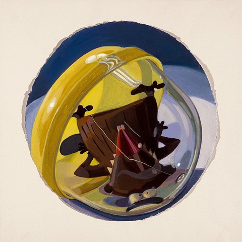 Portrait of an Angry Beaver in a Cracked Capsule by Megan Marlatt at Les Yeux du Monde Art Gallery