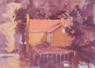 The House Next Door to Catharine’s, Brownsburg, October by Annie Harris Massie at Les Yeux du Monde Art Gallery