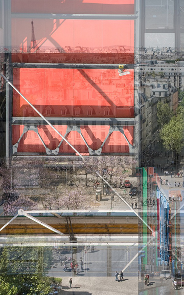 Pompidou Perspectives I (Paris) by Patricia McClung at Les Yeux du Monde Gallery