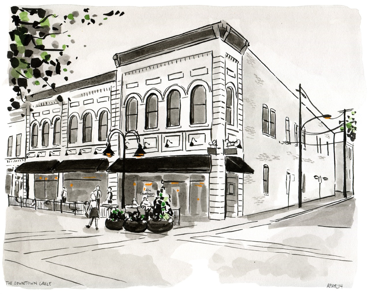 The Downtown Grille by Peyton Hurt Millikan at Les Yeux du Monde Art Gallery