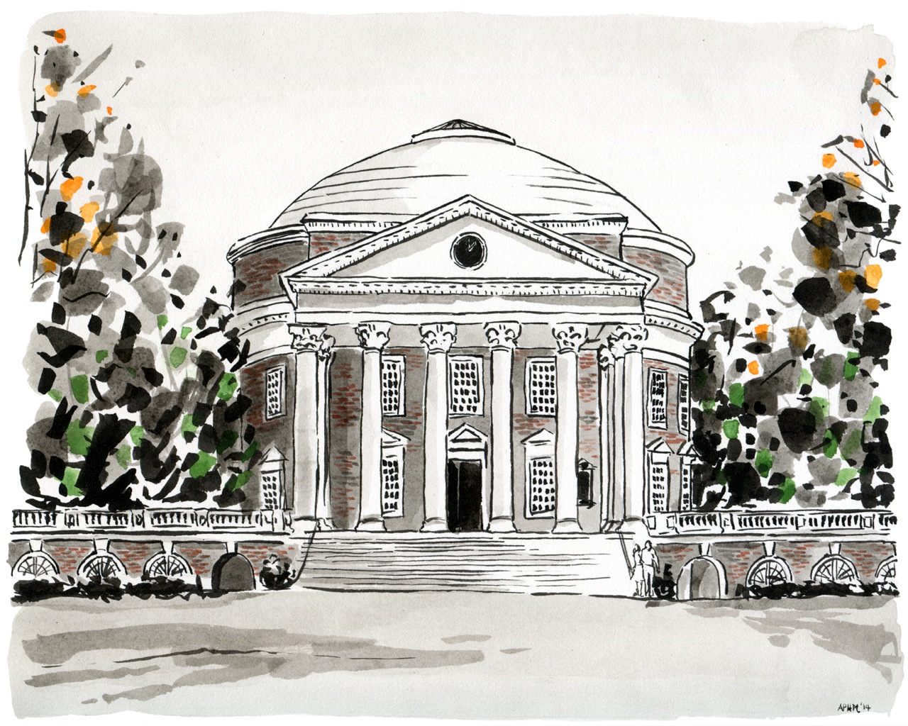 The Rotunda from the Lawn by Peyton Hurt Millikan at Les Yeux du Monde Art Gallery