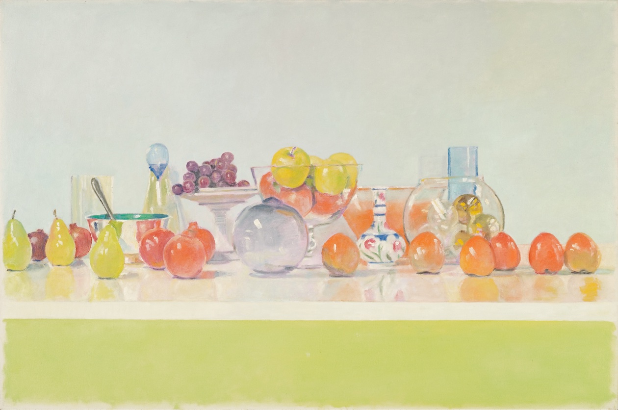 Happy Still Life: Katya's Bubble with Six Persimmons at Les Yeux du Monde Art Gallery