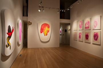 Rob Tarbell's Bird-like Things in Things Like Trees exhibition installation at Les Yeux du Monde Art Gallery