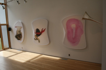 Rob Tarbell's Bird-like Things in Things Like Trees exhibition installation at Les Yeux du Monde Art Gallery