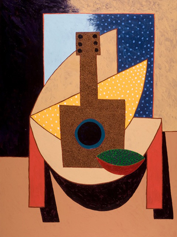 Still Life with Guitar and Melon by Russ Warren at Les Yeux du Monde Gallery