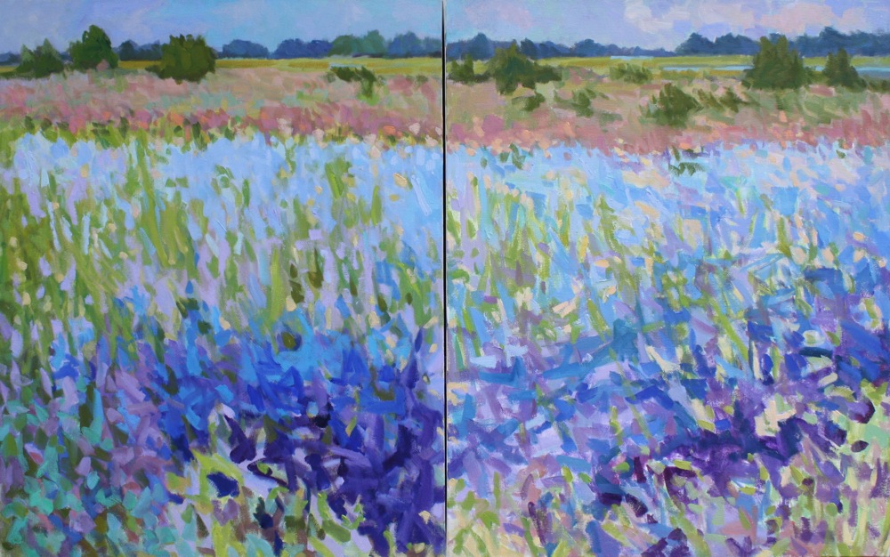 Blues, Tidal Wash by Priscilla Whitlock at Les Yeux du Monde Art Gallery