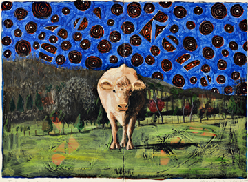 Remember Cow Diptych by John Borden Evans at Les Yeux du Monde Art Gallery