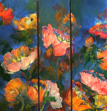 Creeping Hope Triptych by Ellen Hathaway at Les Yeux du Monde Gallery