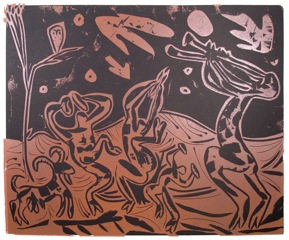 Bacchanale au Hibou et au Jeune Homme masqué by Pablo Picasso at Les Yeux du Monde Art Gallery