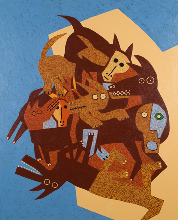 An Existential Cubist Relapse by Russ Warren at Les Yeux du Monde Art Gallery