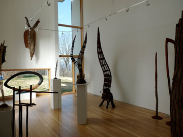 Installation view of Kurt Steger sculpture at Les Yeux du Monde Art Gallery